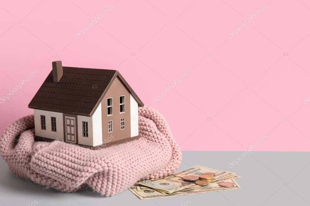 Wohnhaus und Energiesparlampe